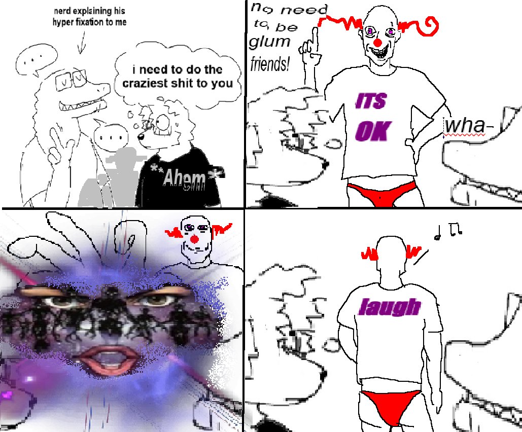 Abusive Clown Stroking His Shit comic.